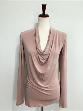 CAbi Designer Drape Neck Top #621 Size Small
